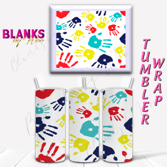 Autism Hands (All Over) Tumbler Wrap