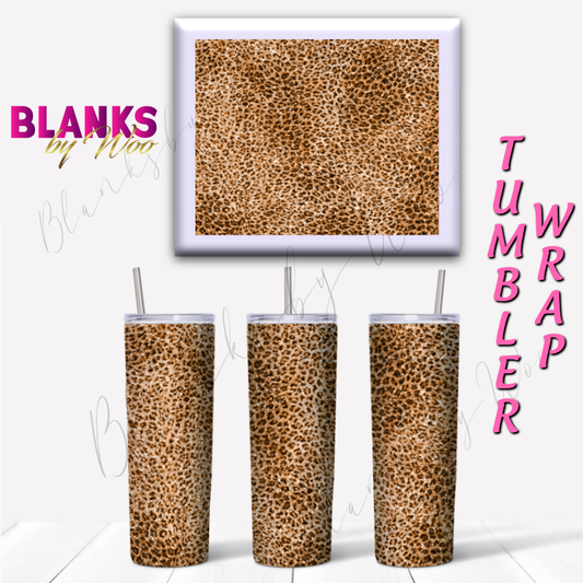 Leopard Glitter Tumbler Wrap - Copper