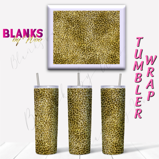 Leopard Glitter Tumbler Wrap - Gold