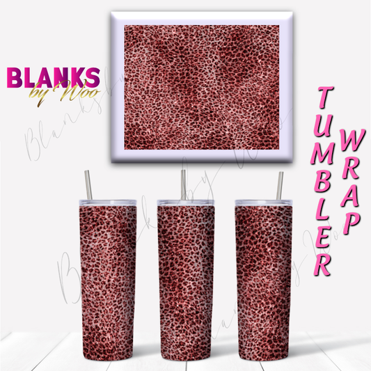 Leopard Glitter Tumbler Wrap - Maroon