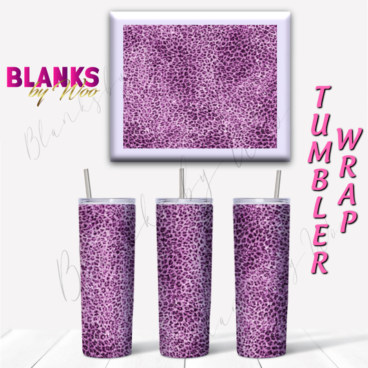 Leopard Glitter Tumbler Wrap - Purple