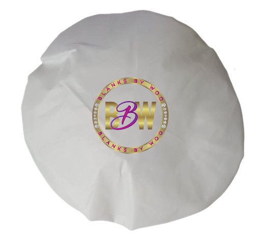 Adult Sublimation Hair Bonnet, White Only