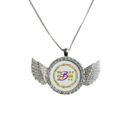 Sublimation Angel Wing Necklace - Silver Only
