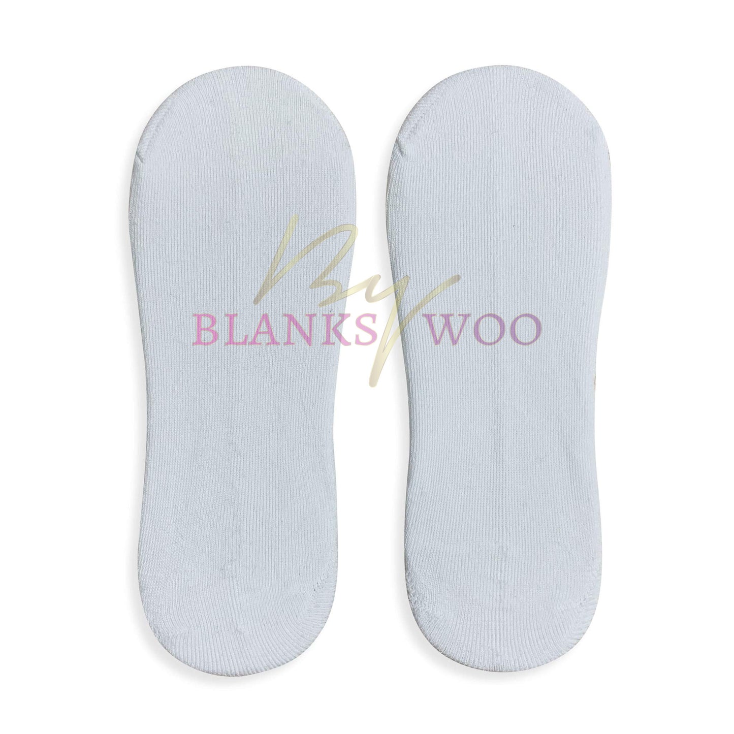 Adult Blank No Show Sublimation Socks - White Only