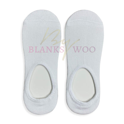Adult Blank No Show Sublimation Socks - White Only