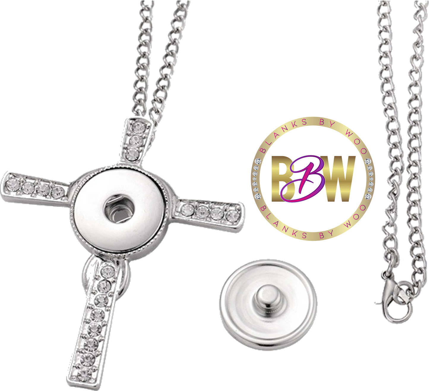 Sublimation Blank Cross Pendant Necklace - Silver Only