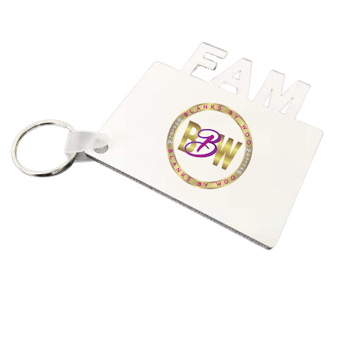 MDF "FAM" Sublimation Keychain