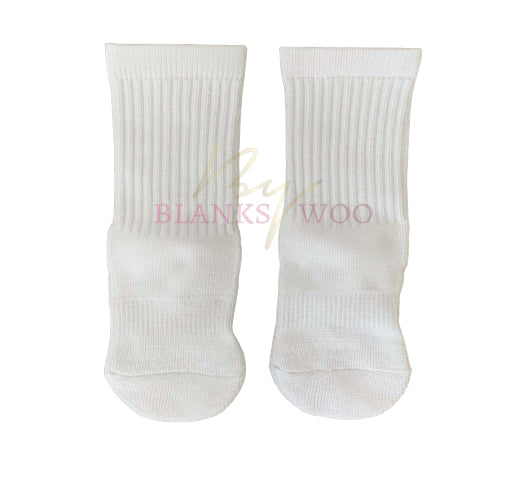 Kids Streetwear Sublimation Socks, White Only