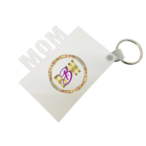 MDF "MOM" Sublimation Keychain