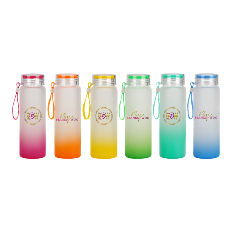 17 oz. Glass Ombre Water Bottle for Sublimation